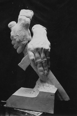 Józef Gosławski - model rąk do jednej z powyższych grup, 1951