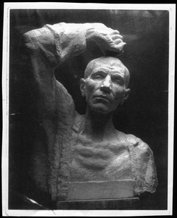 Józef Gosławski - detal pomnika ofiar Oświęcimia, 1957